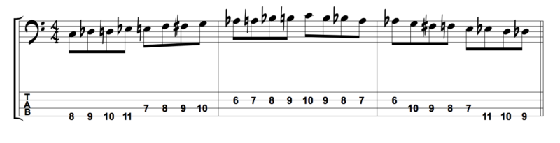 e harmonic minor scale bass clef